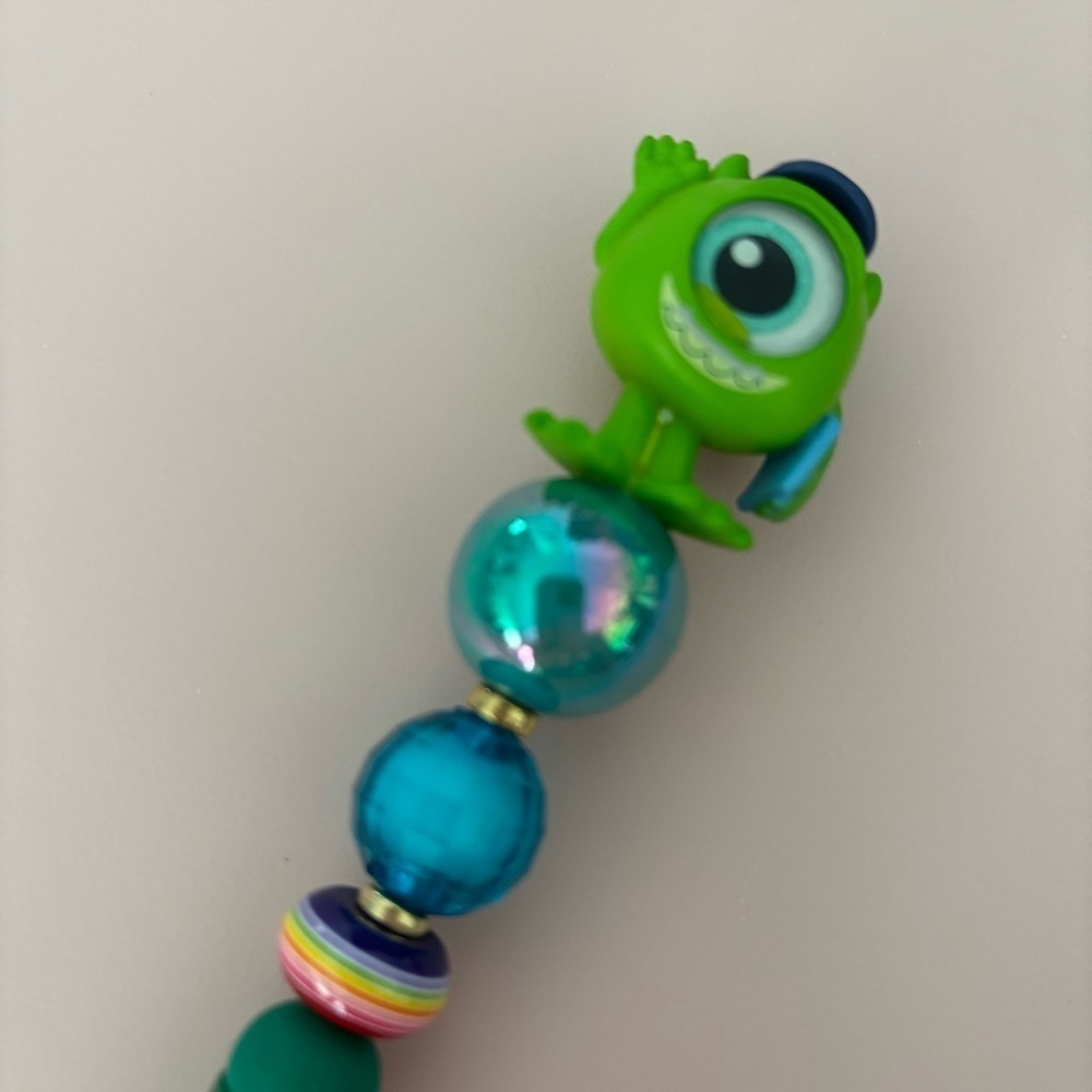 Disney Doorables: Monster INC: Mike with books handmade beaded pen
